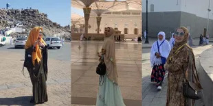 Pergi Umroh, Begini Penampilan Cantik Devi Demplon di Tanah Suci