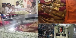 Persemayaman Jenazah Sridevi Sebelum Dikremasi, Seperti Pahlawan