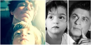 Pose - Pose Kembar AbRam Khan dan SRK, Bak Pinang Dibelah Dua!
