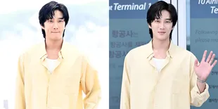 Potret Ahn Bo Hyun di Bandara Menuju Indonesia, yang Pakai Kemeja Kuning Lengan Digulung Jangan Sampai Lepas