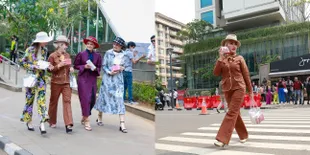Potret Bella Shofie Gandeng Tiga Model Bule untuk Jalan di Atas Cross Walk, Turut Ramaikan Fenomena Citayam Fashion Week