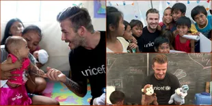 Potret David Beckham Menghibur Anak-Anak Korban Gempa di Nepal