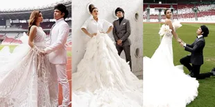 Potret Detail 3 Dress Mewah Aurel Hermansyah Dalam Pemotretan Prewed di GBK, Bagai Putri Kerajaan Kaya Raya!