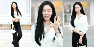 Potret Kim Ji Won Berangkat ke Italia, Mami Cantiknya Mahal Banget