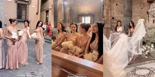Potret Luna Maya dan Raline Shah Jadi Bridesmaid Millane Fernandez, Sibuk Membenarkan Gaun