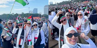 Potret Meisya Siregar Ikut Aksi Bela Palestina di Monas, Semangat Masih Berkobar