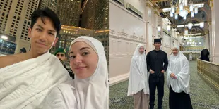 Potret Pangeran Mateen Umrah Bareng Istri, Netizen Salfok Mukena Anisha Rosnah