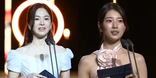 Potret Pesona Song Hye Kyo dan Suzy Sebagai Presenter di Blue Dragon Series Awards 2024, Dua Dewi Korea