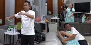Potret Raffi Ahmad dan Nagita Slavina Main Badminton, Tak Sengaja Smash Kena Kepala Sang Istri Sampai Biru