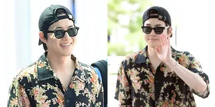 Potret Suho EXO di Bandara Menuju Indonesia, Belum Ketemu Erina Tapi Sudah 'Berbunga-Bunga'
