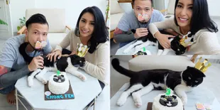 Rayakan Ultah Hewan Peliharaan, Tyas Mirasih Berikan Kue Tart 