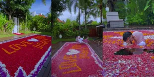 Romantis Abis, 10 Potret Irish Bella Lepas Rindu dengan Ammar Zoni di Bali - Pamer Ciuman Mesra di Kolam Penuh Bunga