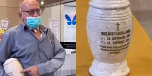 Seakan Tak Mau Lepas, Potret Papa Gabor Peluk Erat Guci Berisi Abu Edelenyi Laura Anna