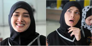 Senyum Bahagia Mulan Jameela Pulang Umroh, Cantik Berhijab Hitam