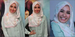 Senyum Cantik Laudya Cynthia Bella Pertama Kali Syuting Berhijab