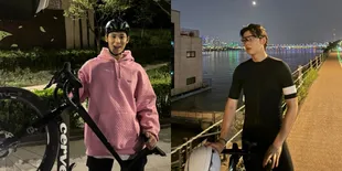 Sobat Gowes, 10 Potret Mingyu SEVENTEEN dan Cha Eun Woo Diduga Olahraga Bareng - Bersepeda Santai Malam Hari