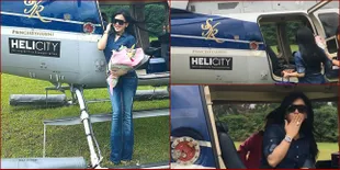 Sosialita! Dari Sukabumi ke Jakarta, Syahrini Naik Helikopter!