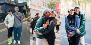 Suami Suportif, 10 Potret Andhika Pratama Peluk & Cium Ussy Sulistiawaty yang Ikut London Marathon 2024