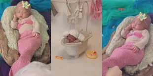 Tak Dapat Izin Upload Karena 'Cekci', Intip Potret Baby Moana Anak Ria Ricis Ulangi Newborn Photoshoot - Jadi Mermaid Syariah Berbaju Sopan