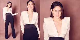 Tampil Elegan, Kareena Kapoor Keren dengan Kemeja Putih V-Line Berpotongan Rendah
