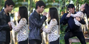 Tatapan dan Gendongan Mesra Aliando - Prilly di Lokasi Syuting