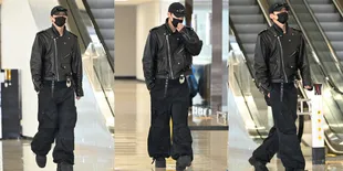 Terbang ke Jepang, 7 Potret Mingyu SEVENTEEN Gantengnya Kebablasan di Bandara Gimpo - Pancarkan Aura Model Pakai Outfit All Black