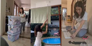 The Real Super Woman, 10 Potret Sarwendah Ikut Nukang Saat Renovasi Aula Rumah - Bantu Cat Tembok Hingga Rakit Furnitur Baru