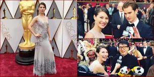 VJ Cantik Ini Pakai Dress Karya Desainer Indonesia di Oscar 2017