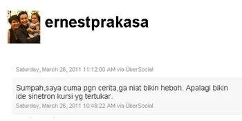 Ernest Prakasa Hapus Tweet Insiden Lion Air