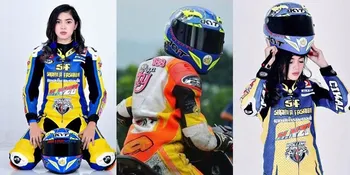 10 Aksi Raya Kitty Balapan Motor di Sirkuit, Keren dan Tetap Cantik