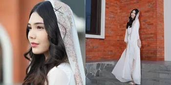 3 Potret Terbaru Lea Ciarachel, Cantik dan Elegan dalam Gamis Putih dengan Hijab Mewah