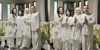 4 Potret Kompak Ayu Ting Ting Lebaran Bareng Keluarga, Outfit Kembaran Nuansa Putih