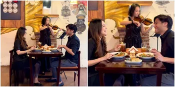4 Potret Makan Malam Romantis Kevin Aprilio dan Vicy, Ditambah Suasana Alunan Biola Langsung