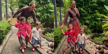 6 Potret 2 Anak Nadine Chandrawinata Kenakan Kebaya Peringati Hari Kartini, Tampil Kompak Berkain