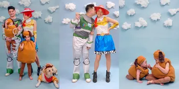 7 Potret Keluarga Chef Arnold Pemotretan dengan Konsep Toy Story, Anak Duduk Terjungkal Tapi Malah Bikin Gemas