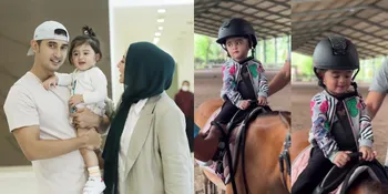 7 Potret Gemasnya Baby Guzel Anak Ali Syakieb dan Margin Wieheerm Saat Berkuda, Salfok Helm yang Kebesaran - Selalu Drama Nggak Mau Turun