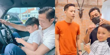 7 Potret Ikram Rosadi Temani Yusuf Putra Larissa Chou Cukur Rambut, Telaten ke Anak Sambung
