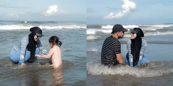 7 Potret Irish Bella Ajak Main Anak di Pantai, Tak Lupa Foto Bareng Suami Tercinta