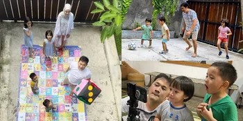 7 Potret Kebersamaan Hanung Bramantyo dan Anak, Main Ular Tangga Raksasa - Bikin Film Bareng