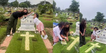 7 Potret Mutia Ayu Ajak Gewa Ziarah ke Makam Mendiang Glenn Fredly, Bikin Haru Peluk Nisan Sang Ayah