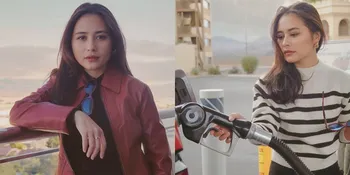 7 Potret Prilly Latuconsina Liburan di Amerika, Road Trip - Pose Cantik Sambil Isi Bensin