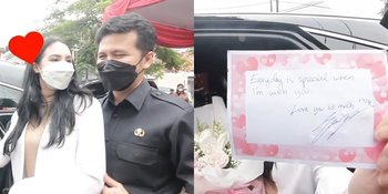 7 Potret Romantis Emil Dardak ke Arumi Bachsin di Hari Kasih Sayang, Ada Kejutan di Dalam Mobil