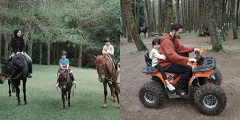 7 Potret Syahnaz Sadiqah dan Jeje Govinda Ajak Anak Camping, Si Kembar Juga Asyik Berkuda