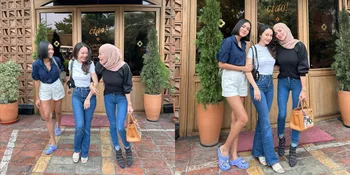 7 Potret Terbaru Olla Ramlan Foto Bareng Sahabat, Kaki Jenjang dan Kurus Jadi Sorotan