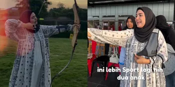 7 Potret Vebby Palwinta Latihan Memanah, Super Happy meski Saltum