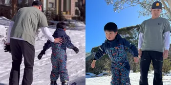 8 Potret Terbaru Raphael Moeis Belajar Main Sky Bareng Papa, Nggak Takut Jatuh - Udah Jago