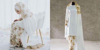 9 Potret Detail Gaun Pernikahan Uyaina Arshad, Putih Elegan Dengan Brokat Bernuansa Emas - Karya Desainer Terkenal Malaysia