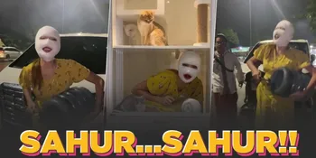 Aksi Kocak Lucinta Luna Bangunkan Sahur, Suaranya Macho Banget!