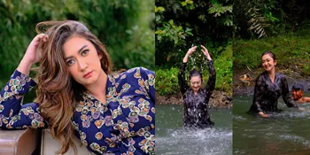 Bak Kembang Desa, Ini 7 Potret Nafa Urbach Pakai Kebaya Main-Main Air di Sungai - Cantiknya Natural