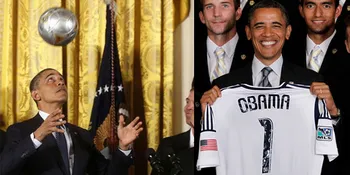 Barack Obama Pamer Sundulan di Depan Landon Donovan